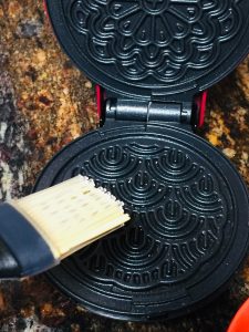 greasing pizzelle maker irons