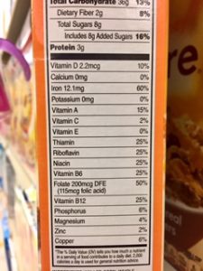 looking for cereal without palm oil labeling