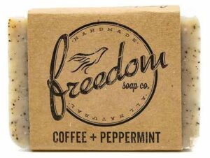 Freedom Soap Co coffee peppermint palm oil free soap
