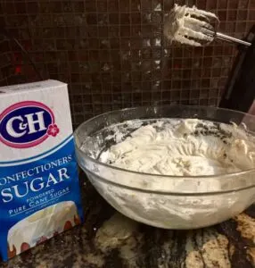 making easy frosting recipe with confectioners sugar