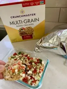 Mediterranean dip recipe with crackers